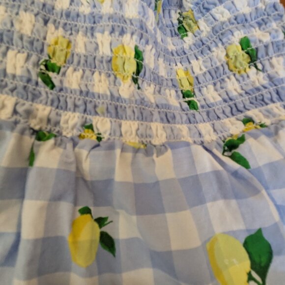 Janie & Jack Lemon Gingham Smocked Sundress (2T) - Picture 3 of 5